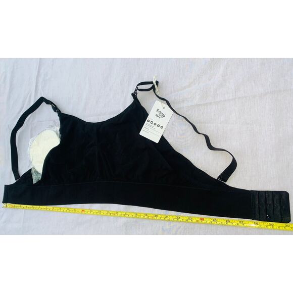 Lupantte Hands Free Pumping Black Bra Sz L With Pads Adjustable Cotton Blend NWT - Picture 7 of 12